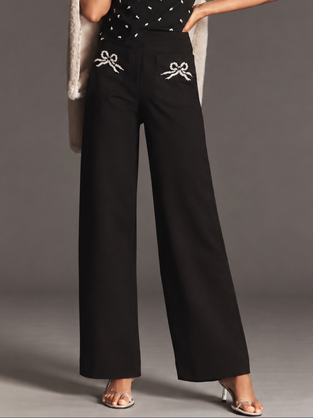 NWT Anthropologie Maeve The Colette Full-Length Embroidered Pocket Pants, 25